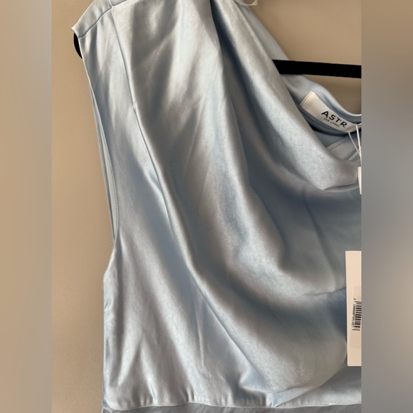 NWT ASTR Blue Satin Mairyn Dress l M - Picture 5 of 6